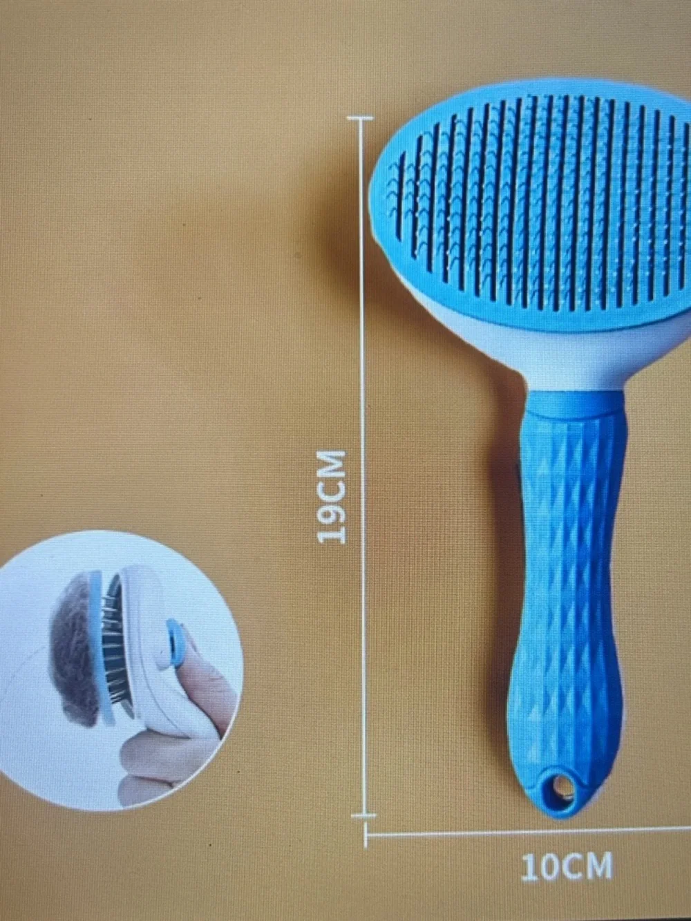 Blue Pet Grooming Brush for Dogs and Cats